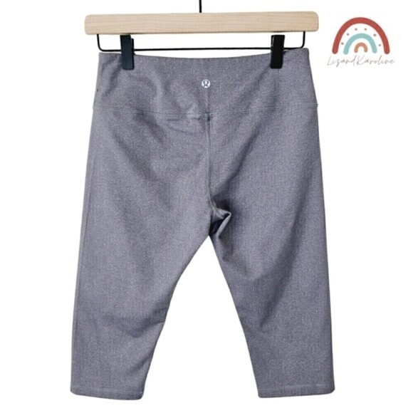 Lululemon Wunder Under Crop Heathered Medium Grey Leggings - Picture 1 of 7